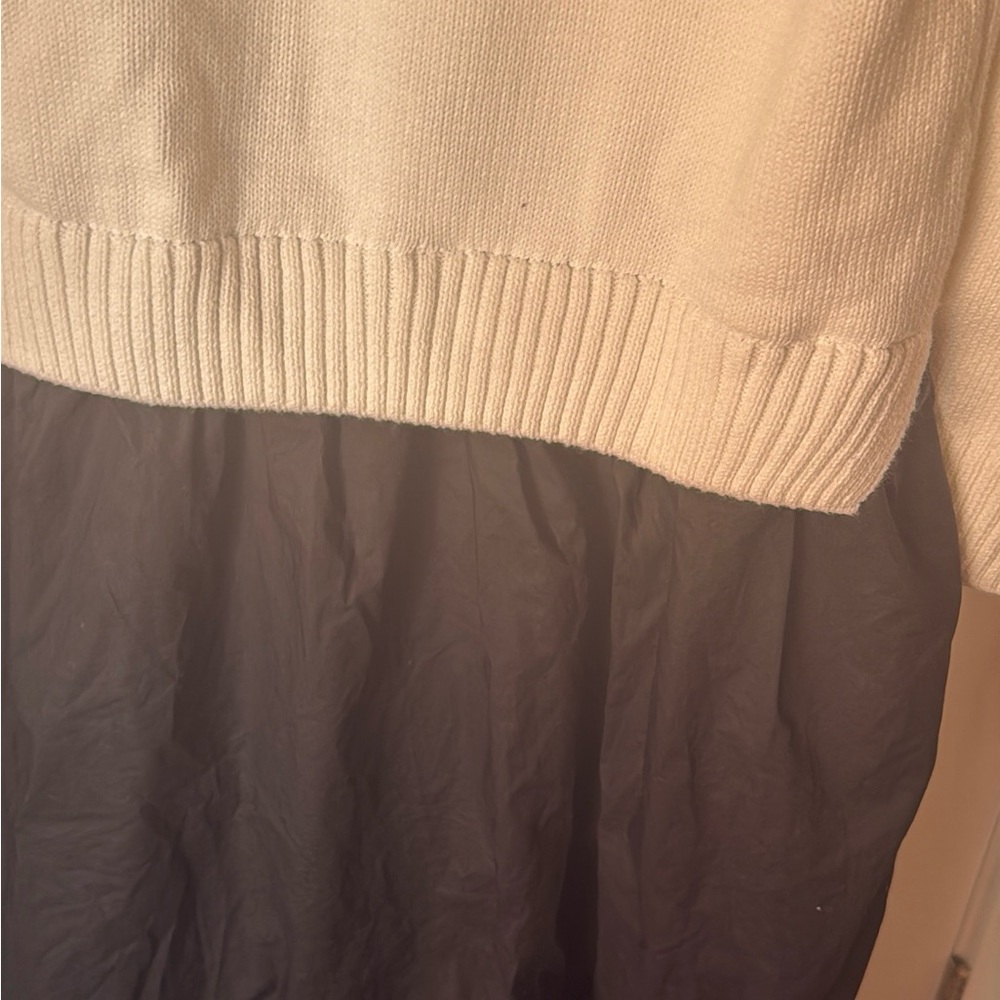 NWT English Factory Long-Sleeve Polo Twofer Midi Dress Sz L - Picture 6 of 9